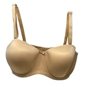 Elomi Womens Convertible‎ Strapless Bra Beige 38F Molded Cups Underwire